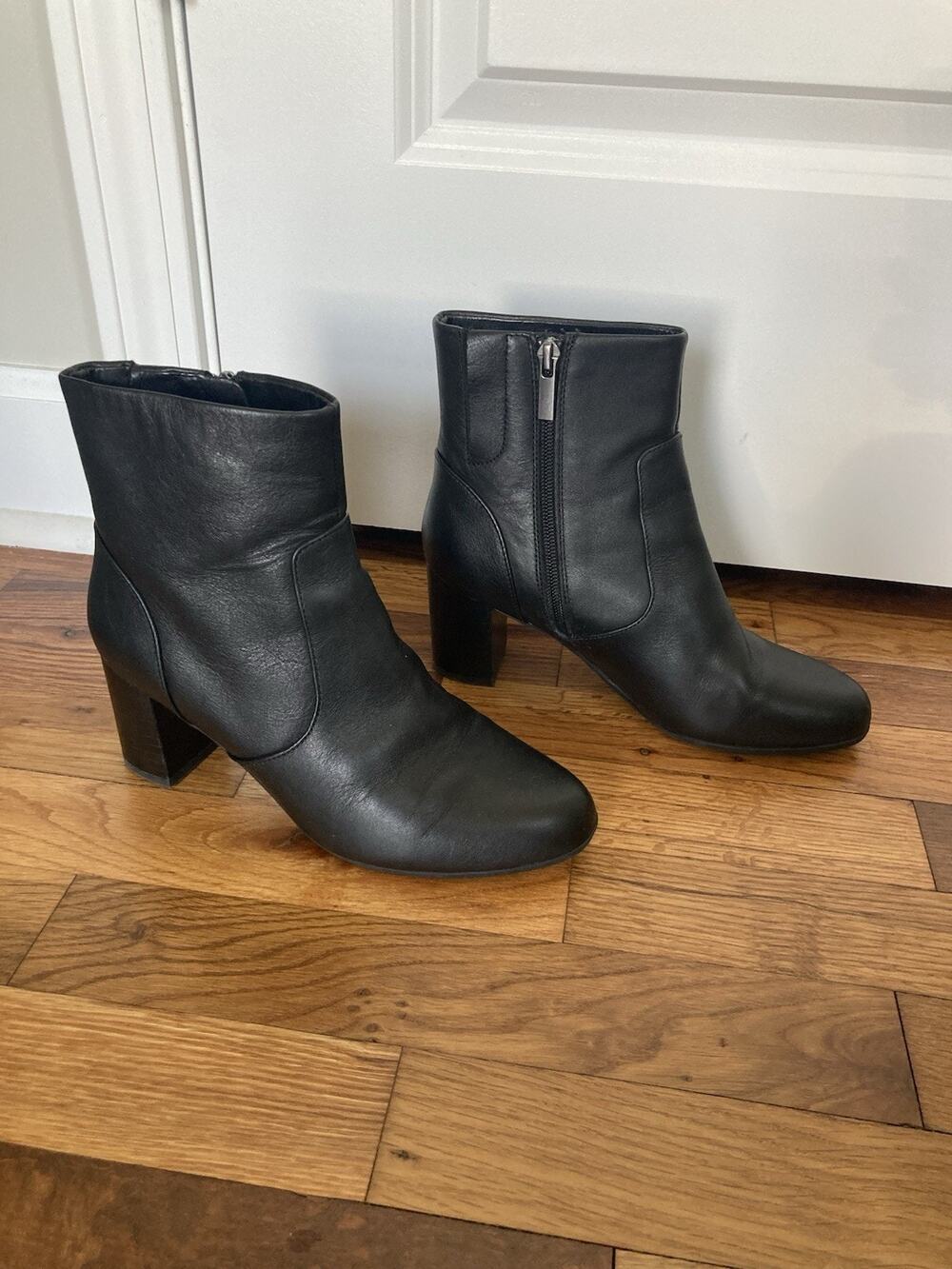 Abeo Black Tempo Ankle Boot Leather Classic Comfort Womens Size 6 90s Minimalist